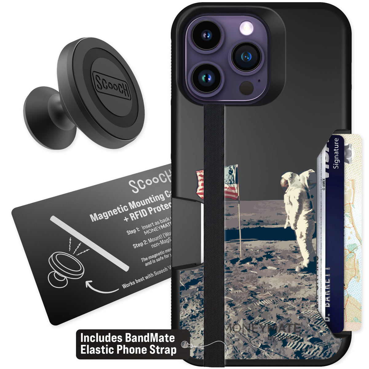 Scooch Moneymate Lunar Landing for iPhone 14 Pro Max — Starter Bundle