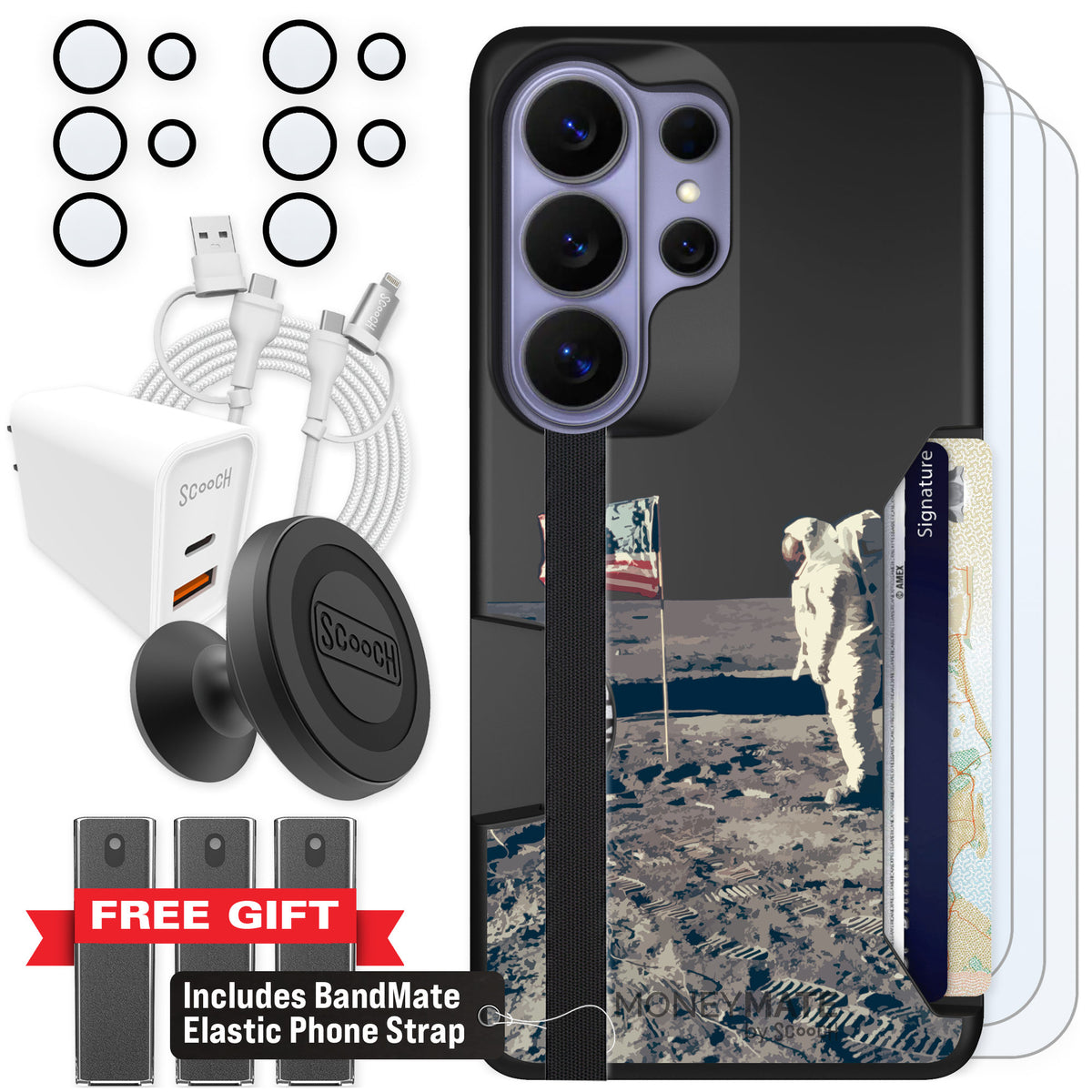 Scooch Moneymate Lunar Landing for Galaxy S26 Ultra — Ultimate Bundle