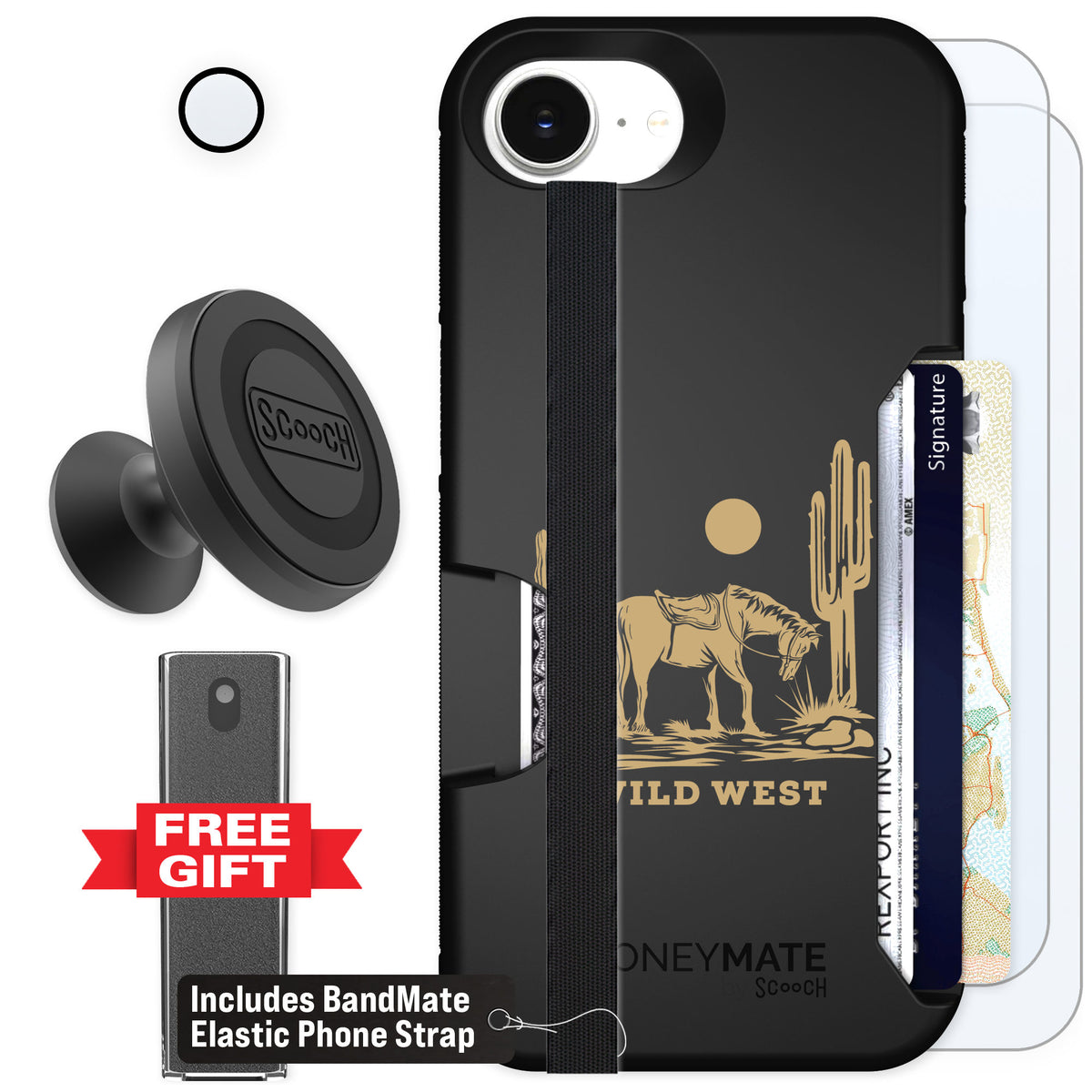 Scooch Moneymate Wild West for iPhone 17e — Defender Bundle