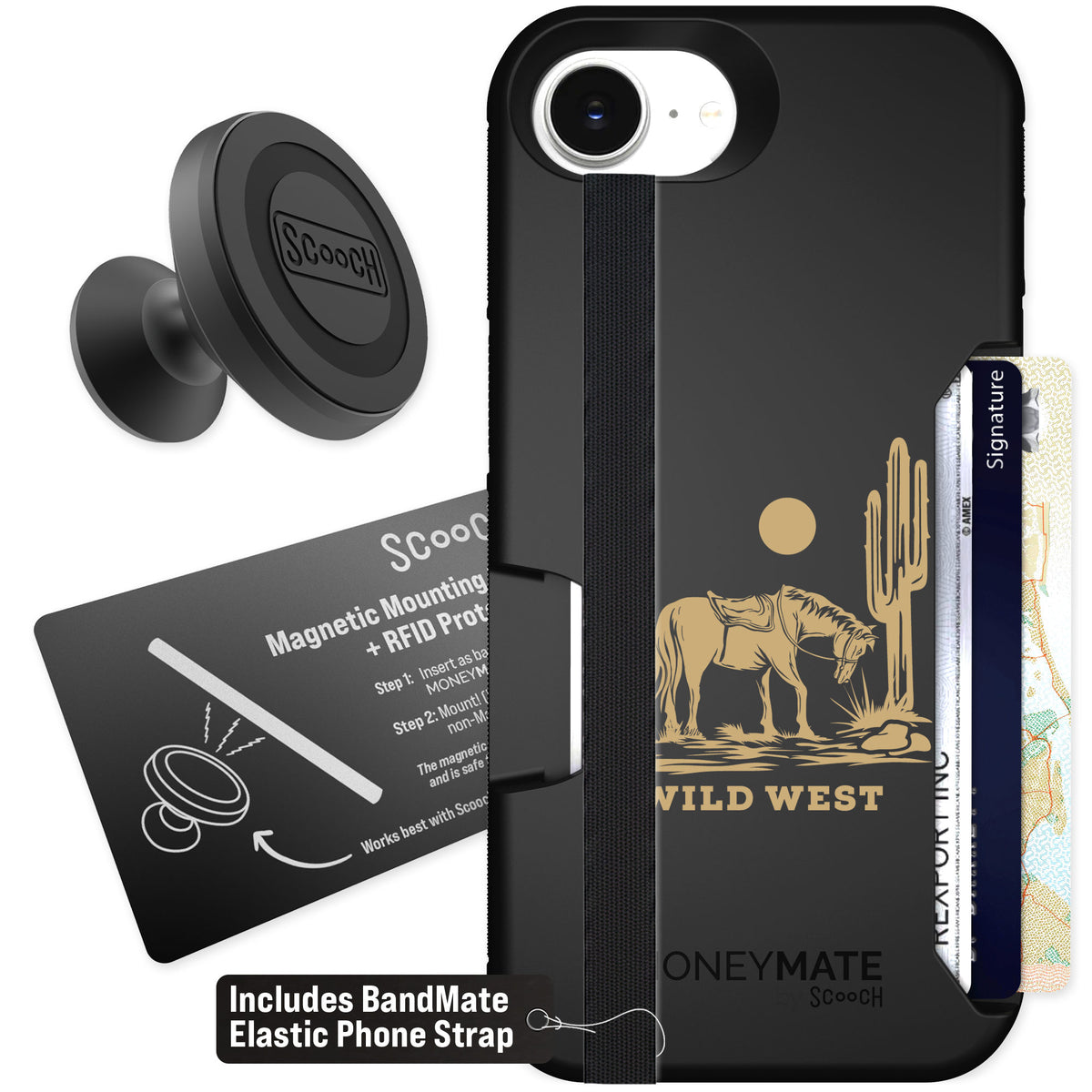 Scooch Moneymate Wild West for iPhone 16e — Starter Bundle
