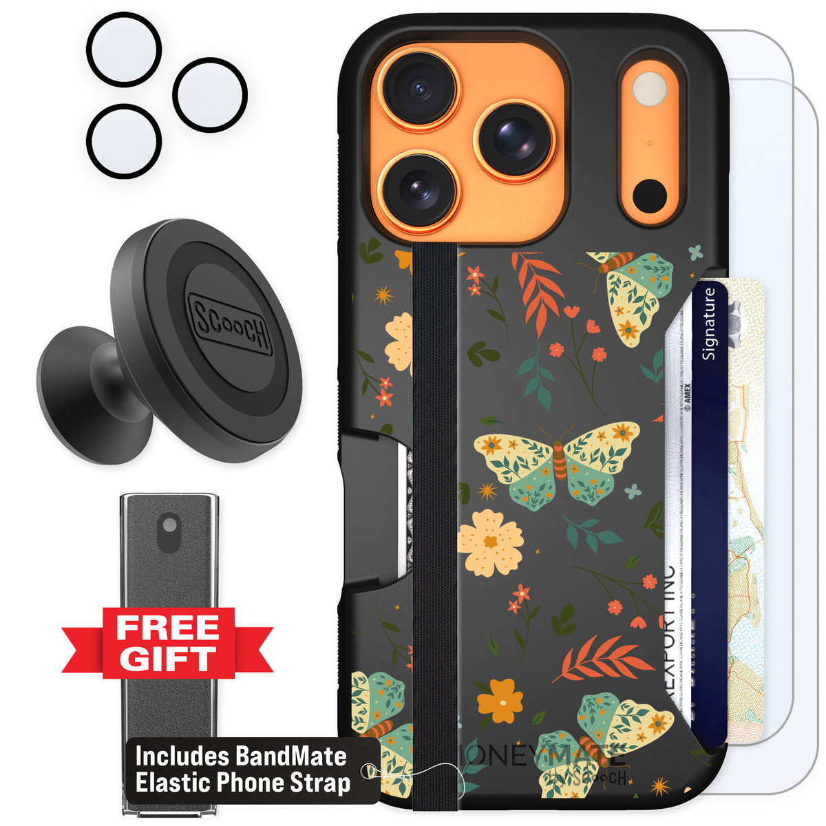 Scooch Moneymate Boho Nights for iPhone 17 Pro — Defender Bundle