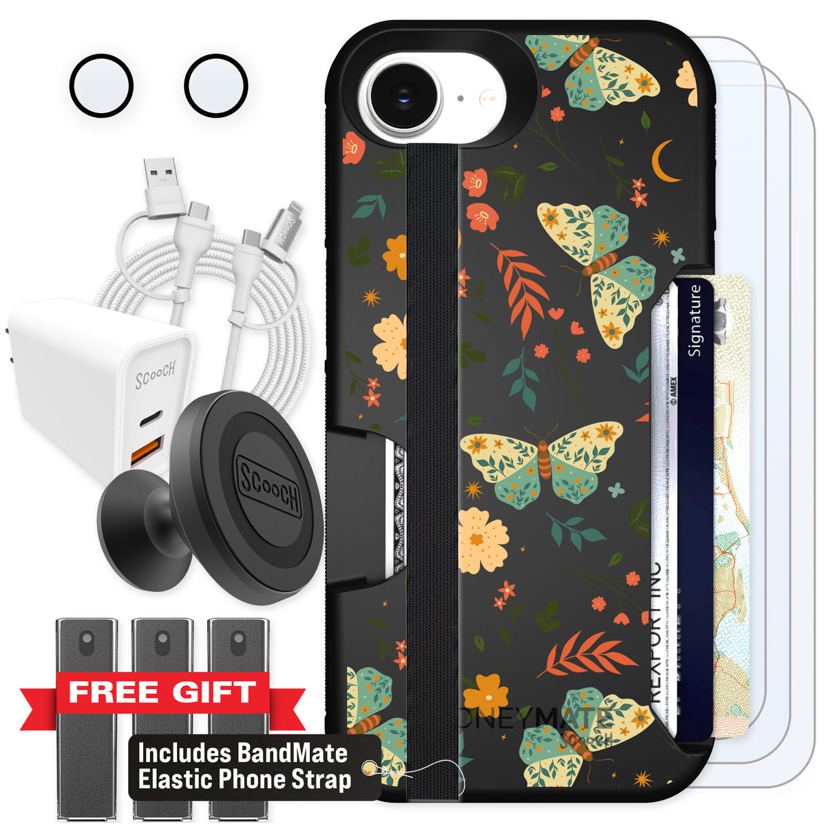 Scooch Moneymate Boho Nights for iPhone 17e — Ultimate Bundle