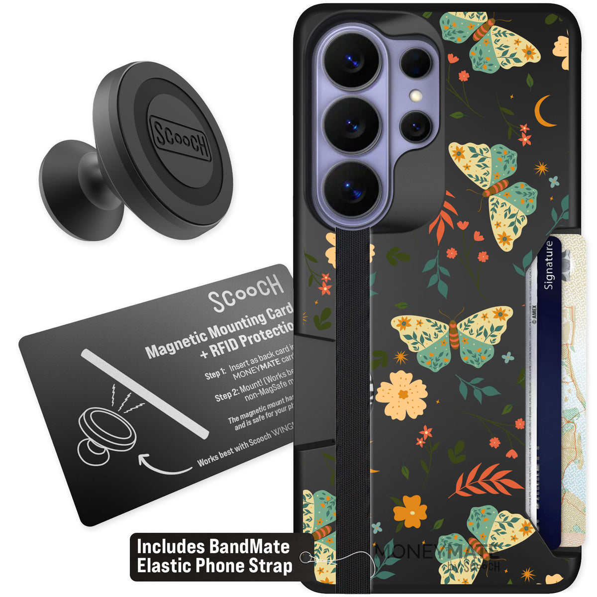 Scooch Moneymate Boho Nights for Galaxy S26 Ultra — Starter Bundle