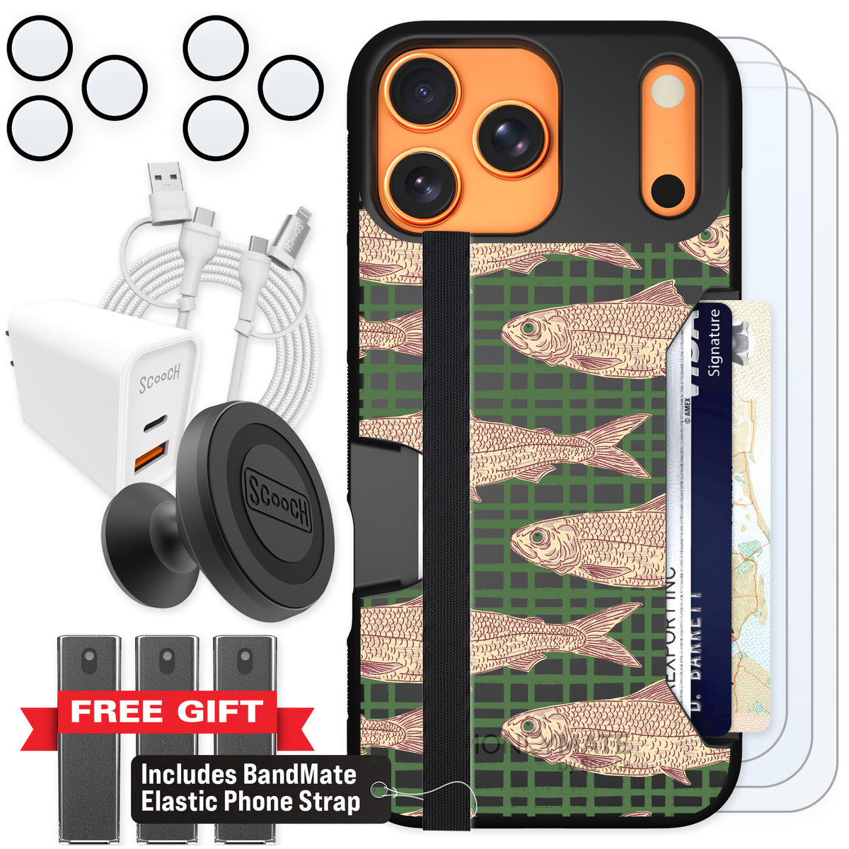 Scooch Moneymate Fresh Catch for iPhone 17 Pro Max — Ultimate Bundle