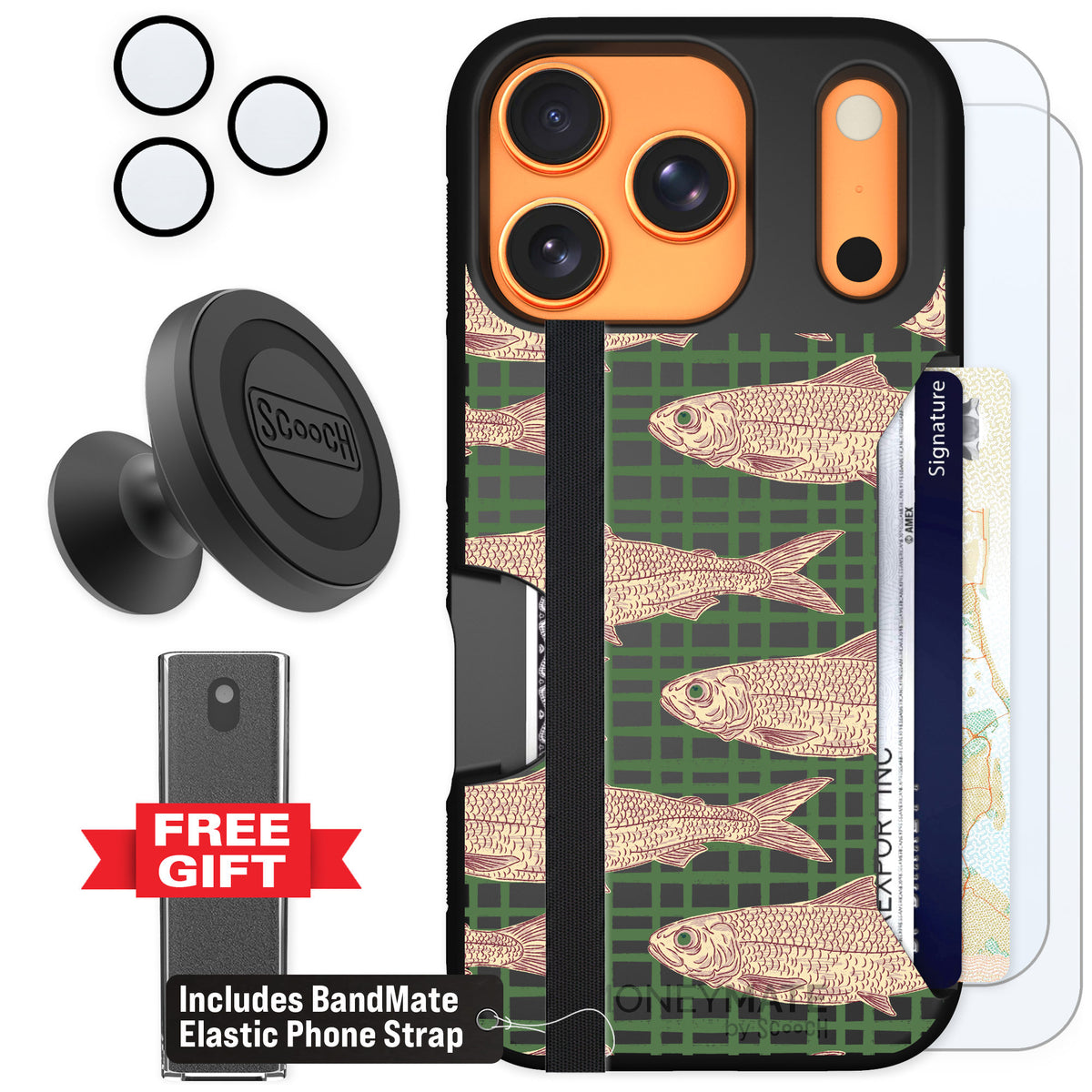 Scooch Moneymate Fresh Catch for iPhone 17 Pro — Defender Bundle