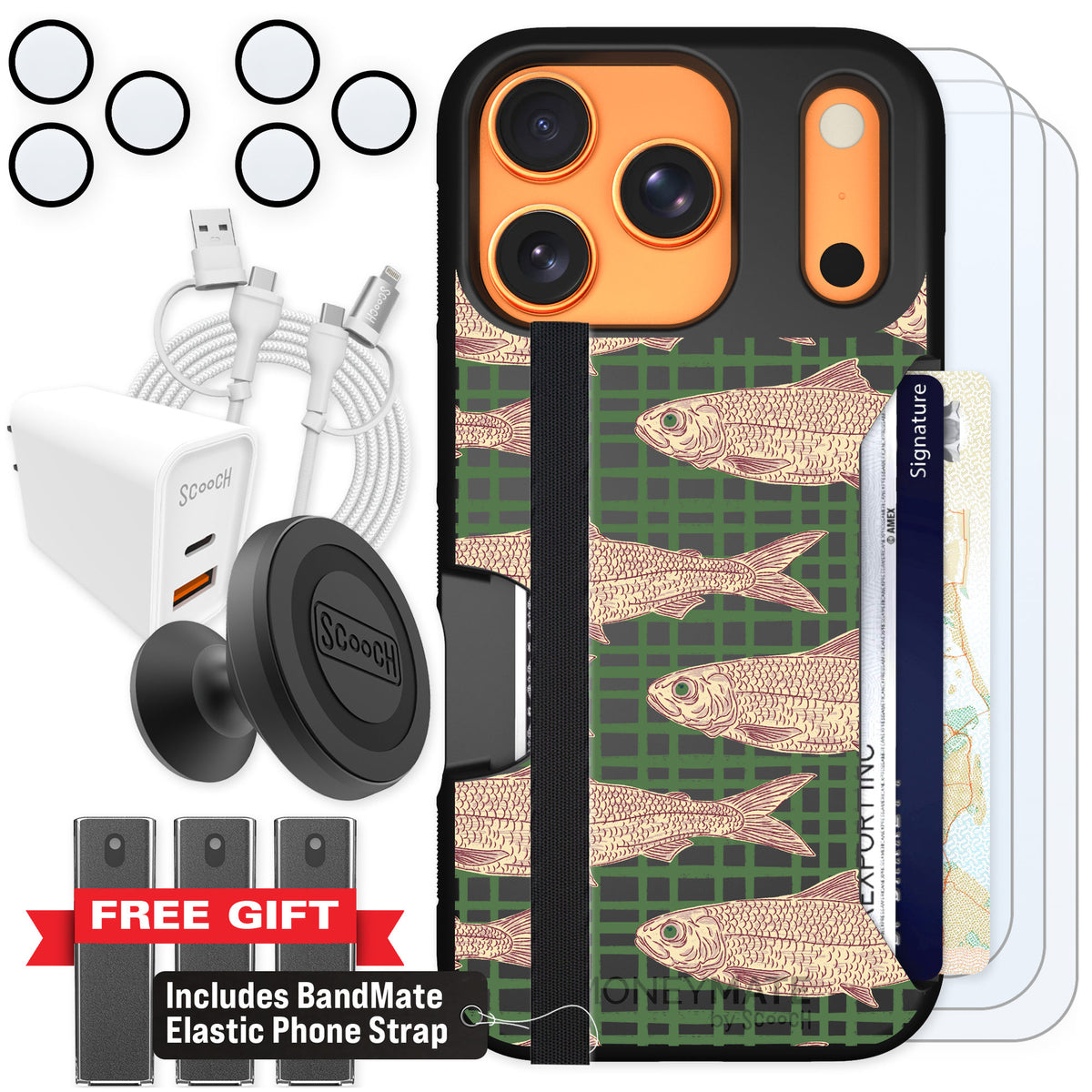 Scooch Moneymate Fresh Catch for iPhone 17 Pro — Ultimate Bundle