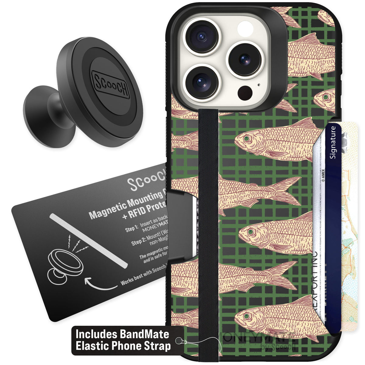Scooch Moneymate Fresh Catch for iPhone 16 Pro — Starter Bundle