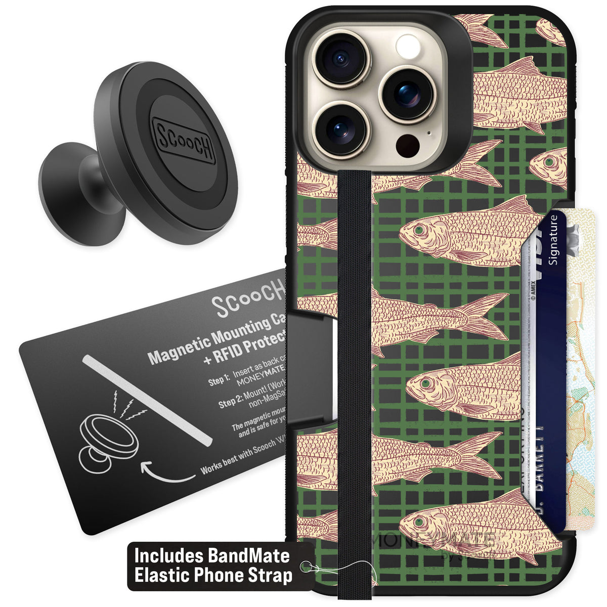 Scooch Moneymate Fresh Catch for iPhone 15 Pro Max — Starter Bundle