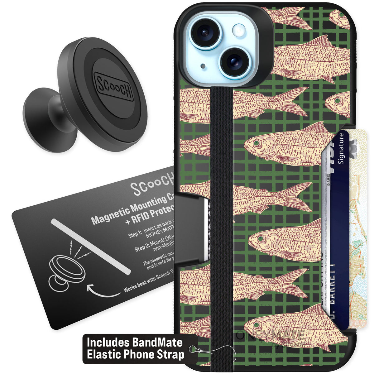 Scooch Moneymate Fresh Catch for iPhone 15 Plus — Starter Bundle