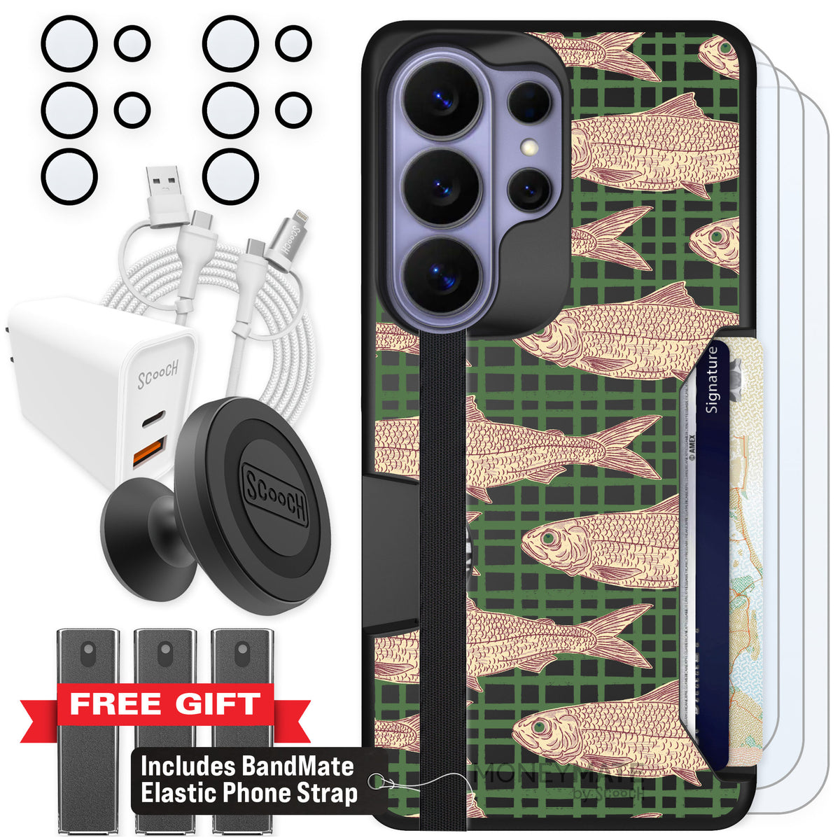 Scooch Moneymate Fresh Catch for Galaxy S26 Ultra — Ultimate Bundle