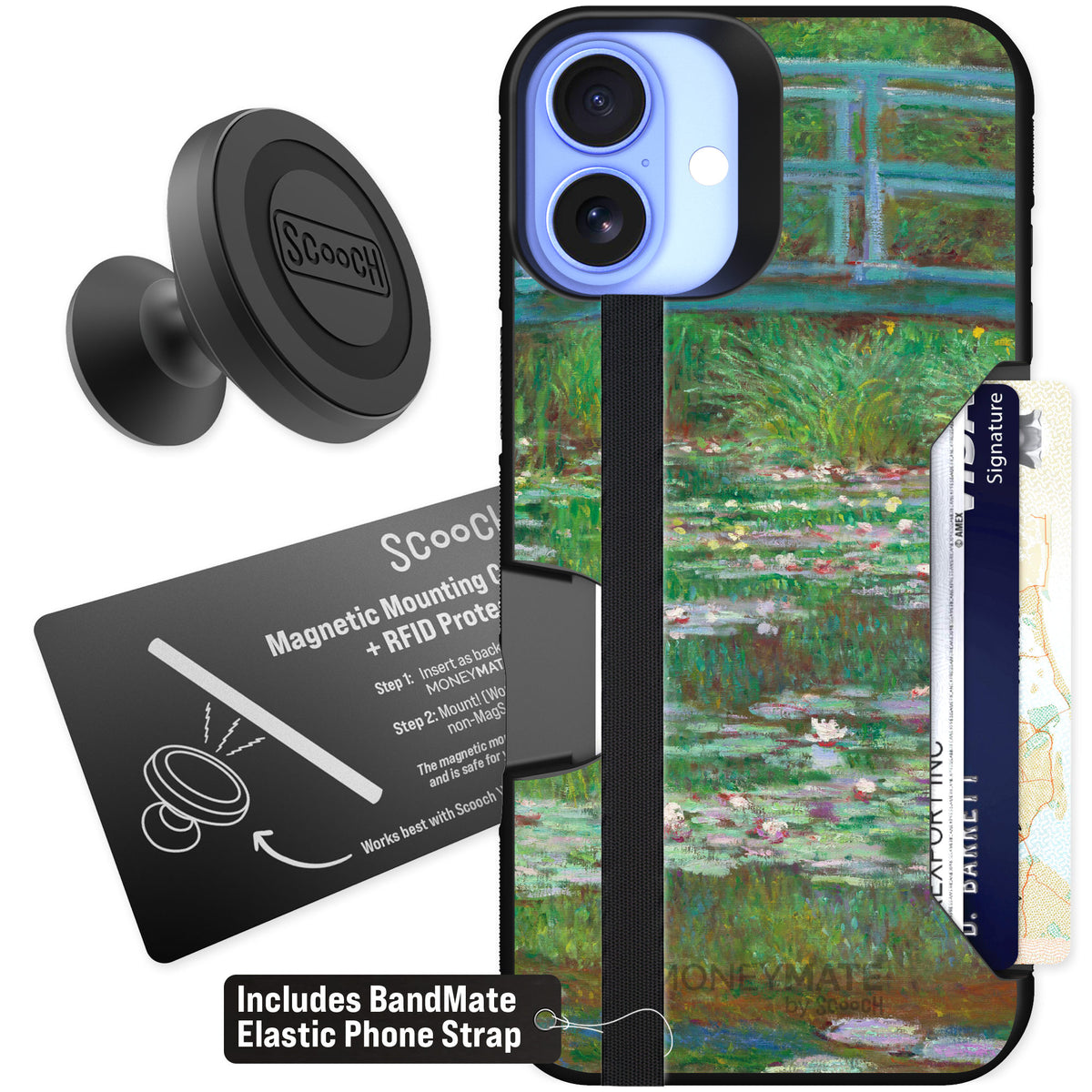 Scooch Moneymate Japanese Footbridge for iPhone 16 Plus — Starter Bundle