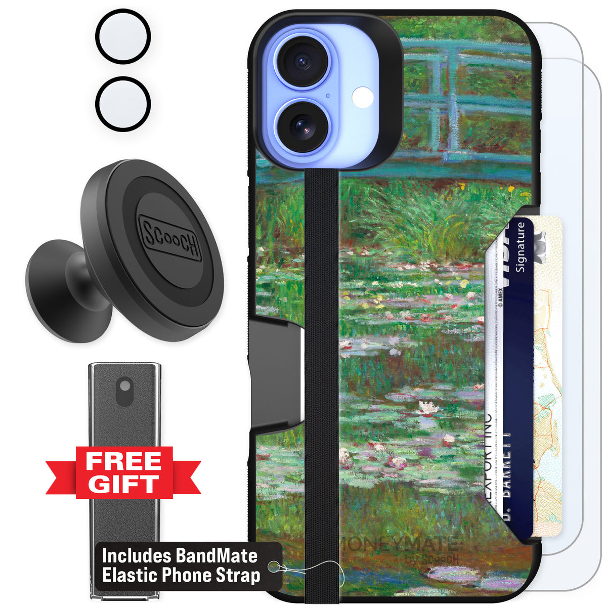 Scooch Moneymate Japanese Footbridge for iPhone 16 Plus — Defender Bundle