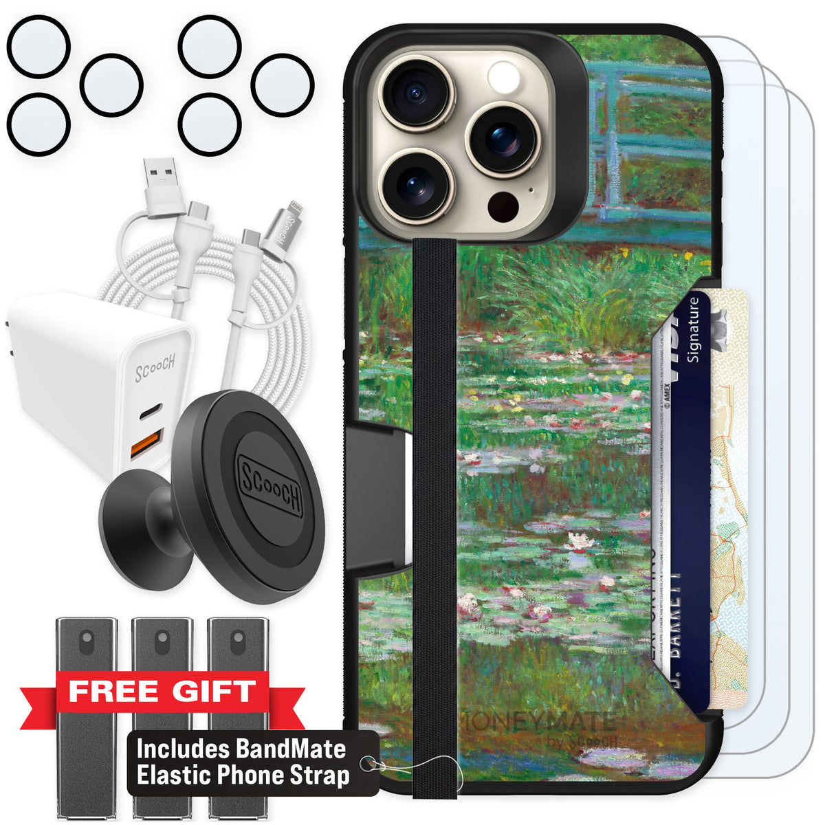 Scooch Moneymate Japanese Footbridge for iPhone 15 Pro Max — Ultimate Bundle