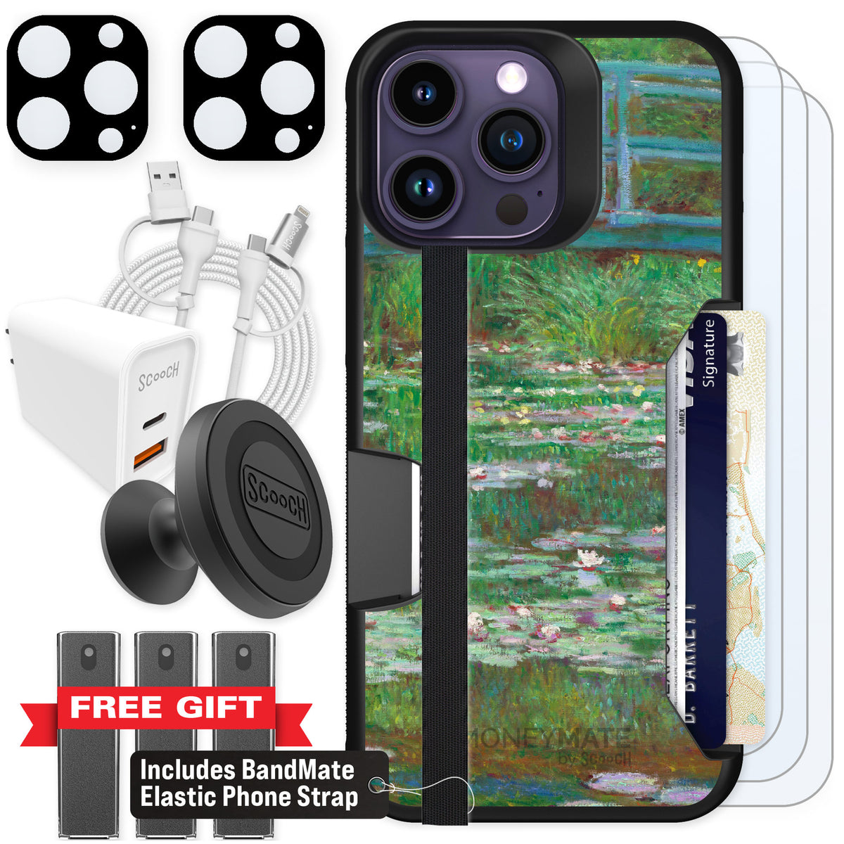 Scooch Moneymate Japanese Footbridge for iPhone 14 Pro Max — Ultimate Bundle