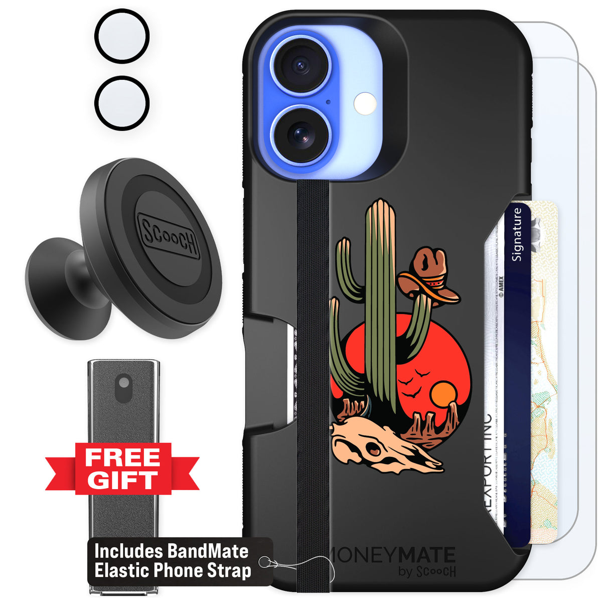 Scooch Moneymate Cactus Flash for iPhone 16 — Defender Bundle
