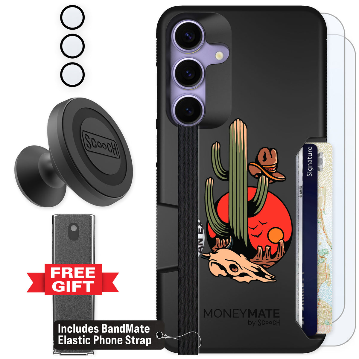 Scooch Moneymate Cactus Flash for Galaxy S25+ — Defender Bundle