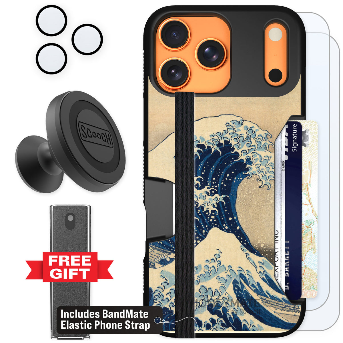 Scooch Moneymate Great Wave for iPhone 17 Pro Max — Defender Bundle