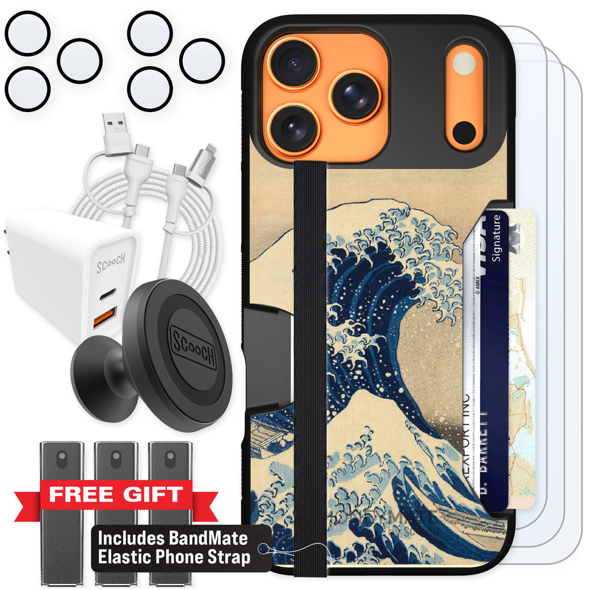 Scooch Moneymate Great Wave for iPhone 17 Pro Max — Ultimate Bundle
