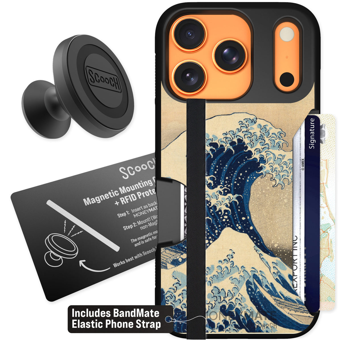 Scooch Moneymate Great Wave for iPhone 17 Pro — Starter Bundle