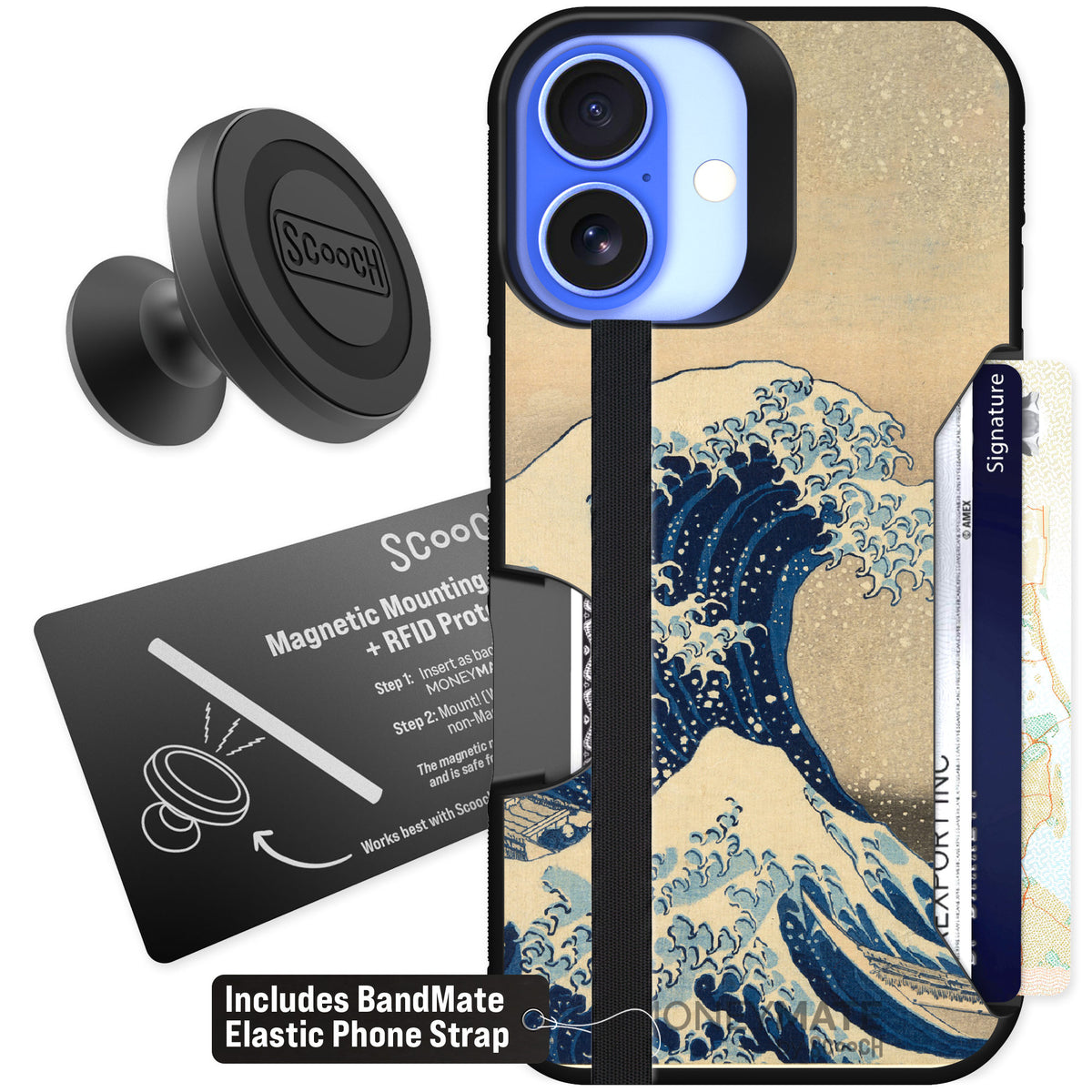 Scooch Moneymate Great Wave for iPhone 16 — Starter Bundle