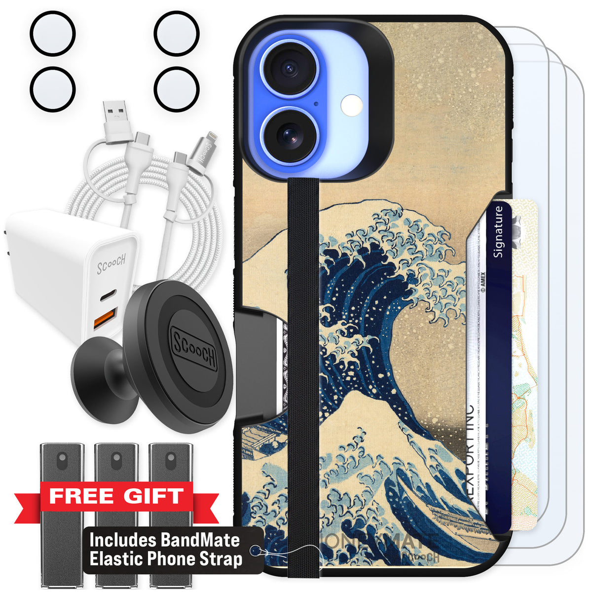 Scooch Moneymate Great Wave for iPhone 16 — Ultimate Bundle