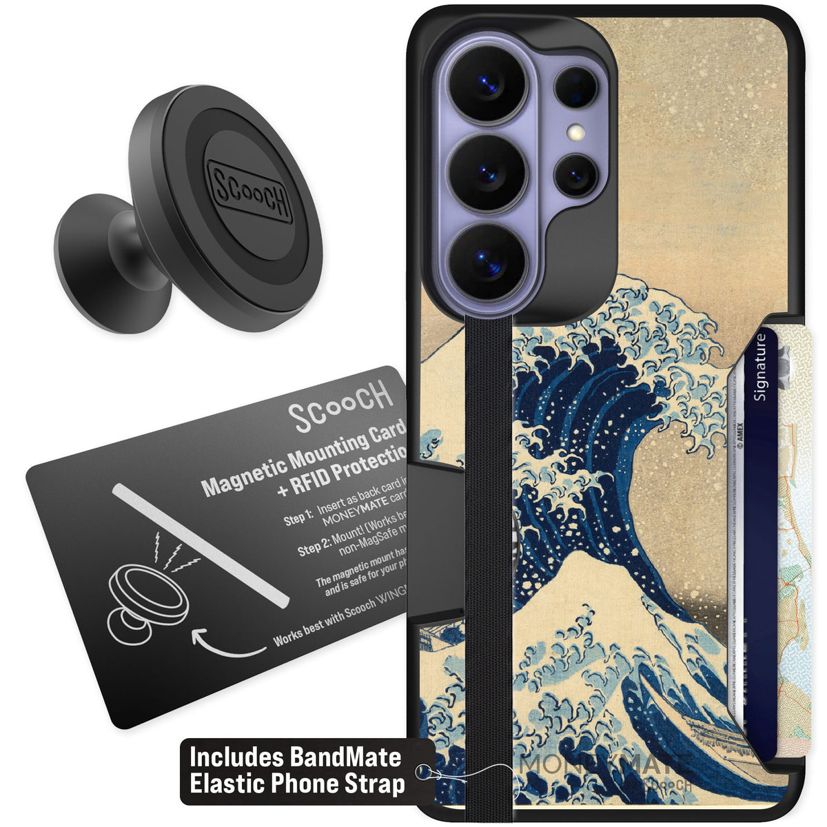 Scooch Moneymate Great Wave for Galaxy S26 Ultra — Starter Bundle
