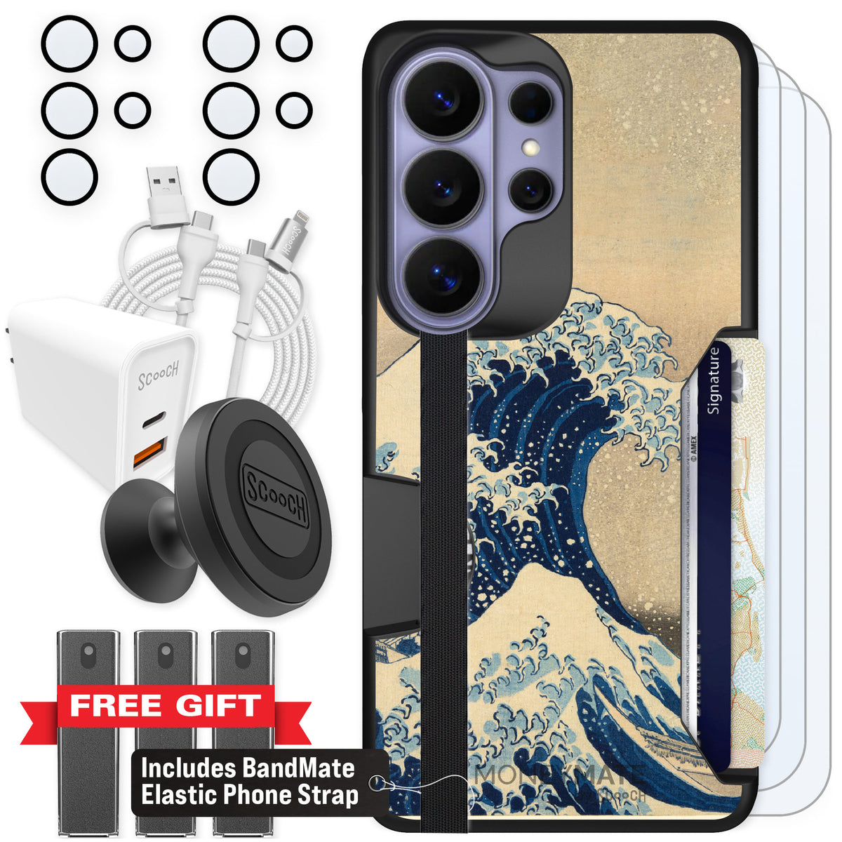 Scooch Moneymate Great Wave for Galaxy S26 Ultra — Ultimate Bundle