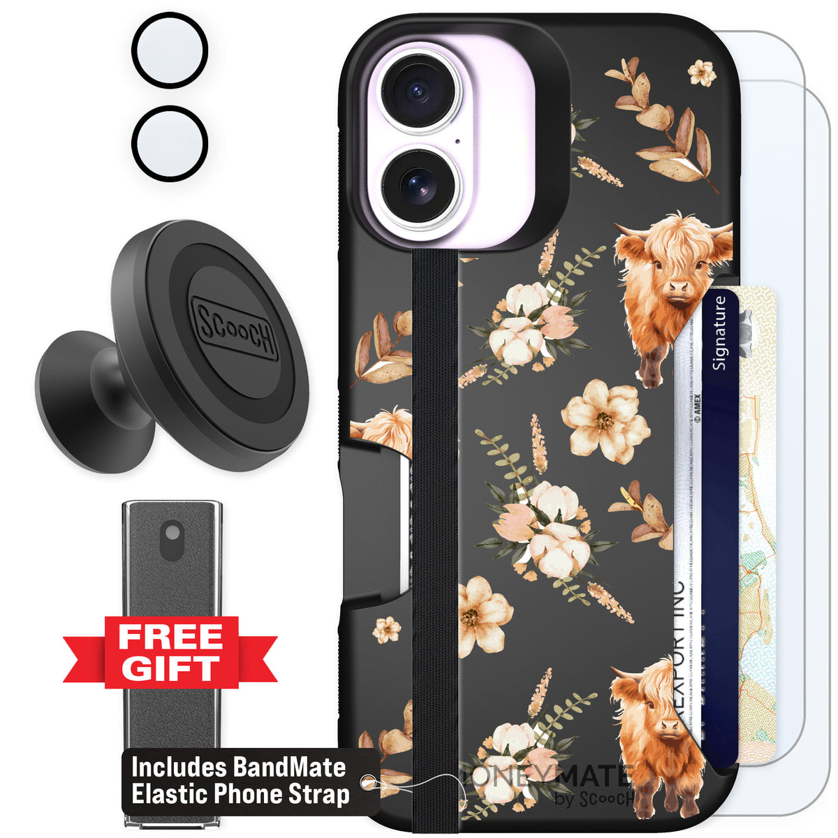 Scooch Moneymate Baby Cow for iPhone 17 — Defender Bundle