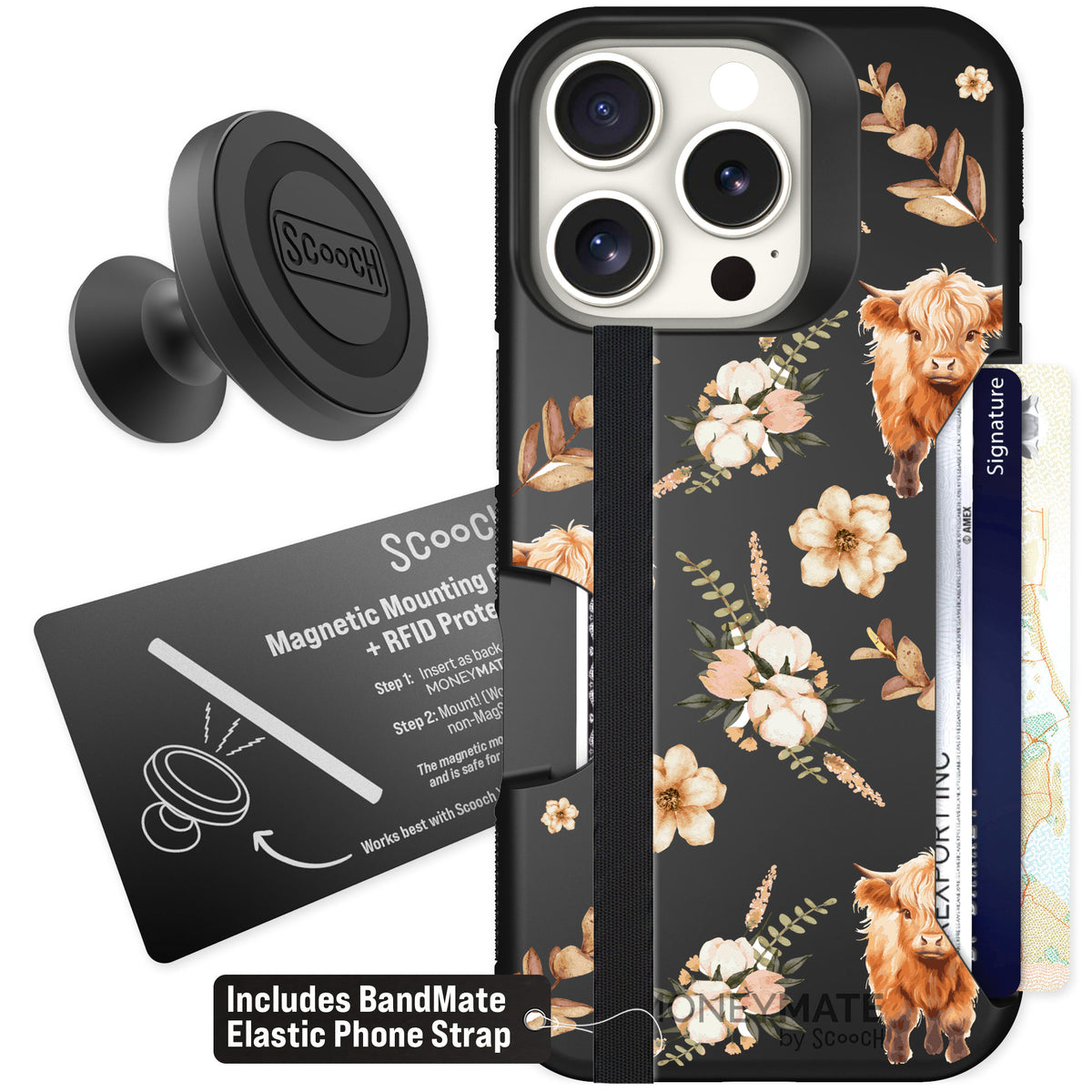 Scooch Moneymate Baby Cow for iPhone 16 Pro — Starter Bundle