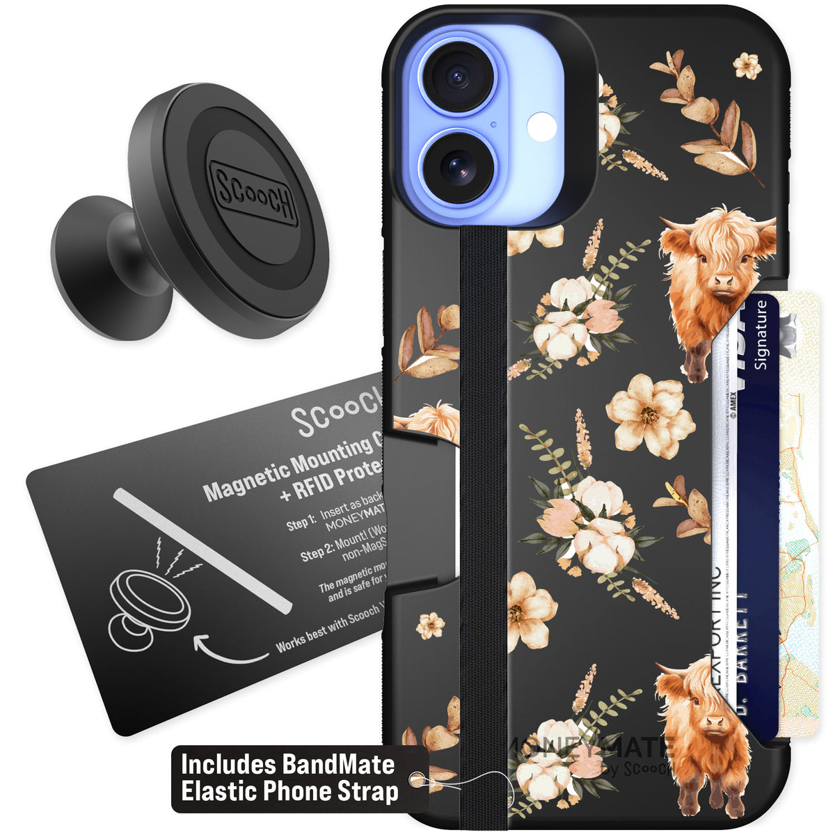 Scooch Moneymate Baby Cow for iPhone 16 Plus — Starter Bundle