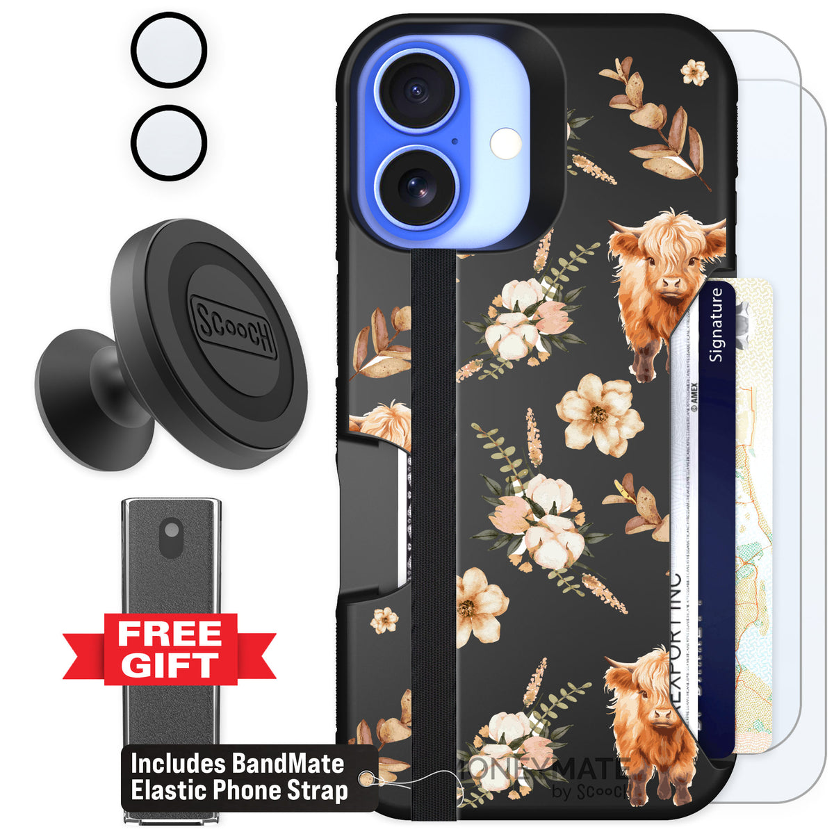 Scooch Moneymate Baby Cow for iPhone 16 — Defender Bundle