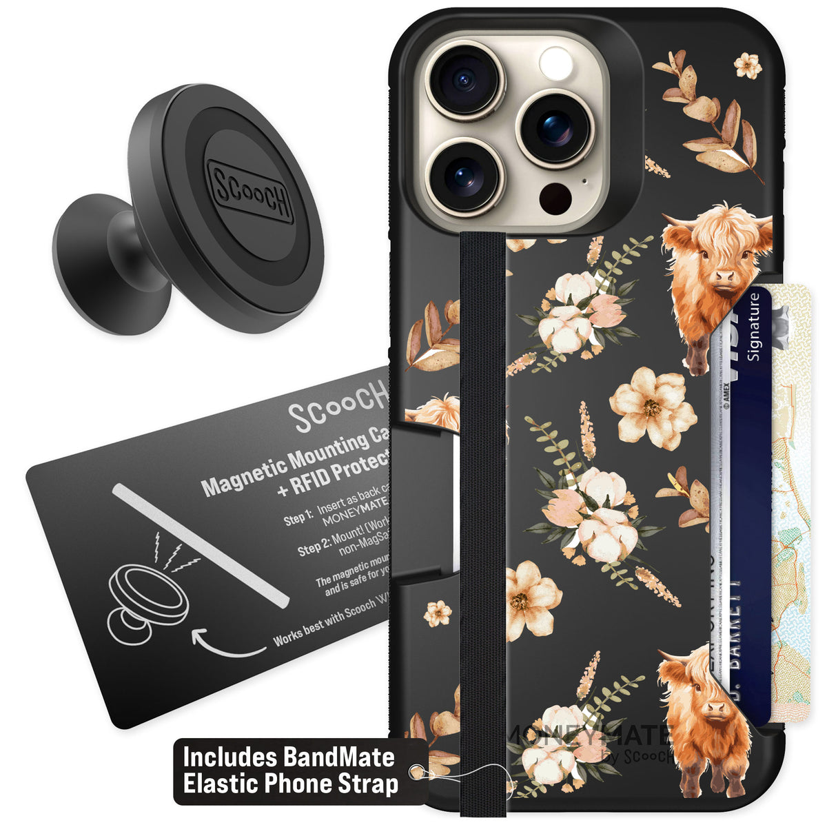 Scooch Moneymate Baby Cow for iPhone 15 Pro Max — Starter Bundle