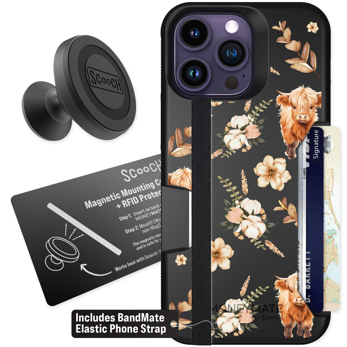 Scooch Moneymate Baby Cow for iPhone 14 Pro Max — Starter Bundle