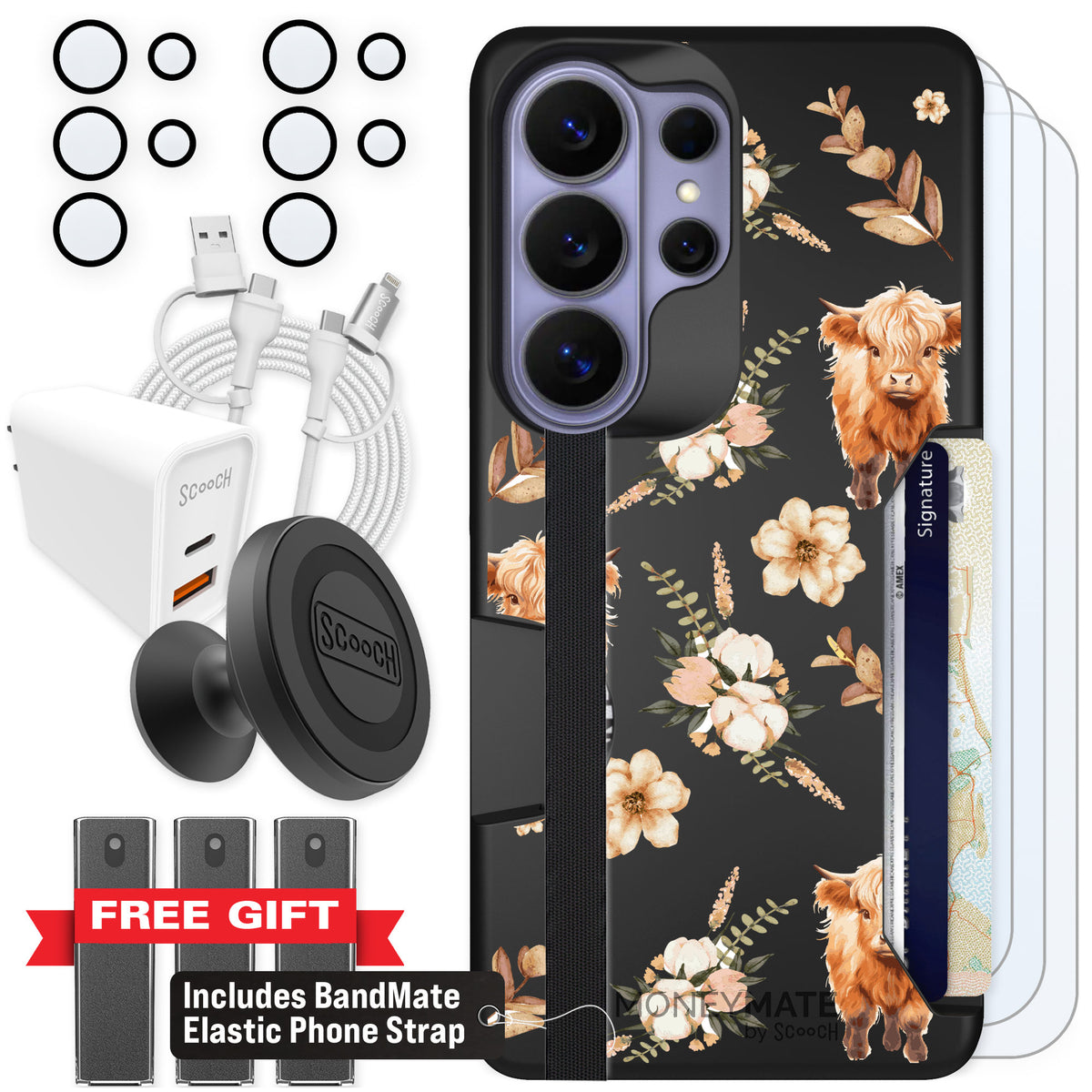Scooch Moneymate Baby Cow for Galaxy S26 Ultra — Ultimate Bundle