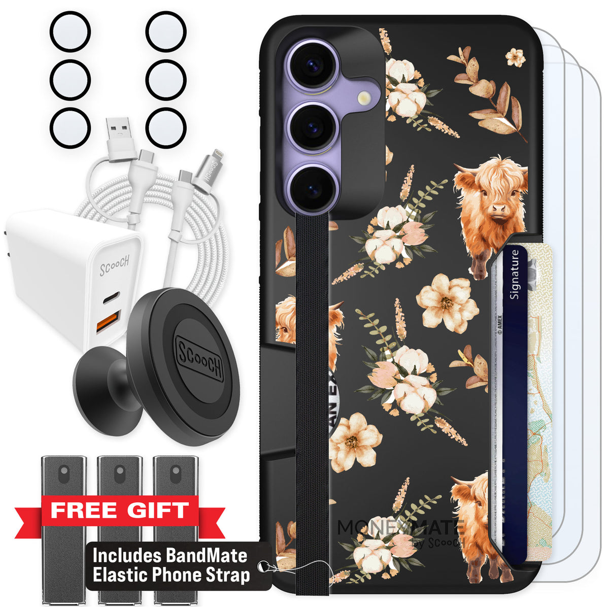 Scooch Moneymate Baby Cow for Galaxy S25+ — Ultimate Bundle