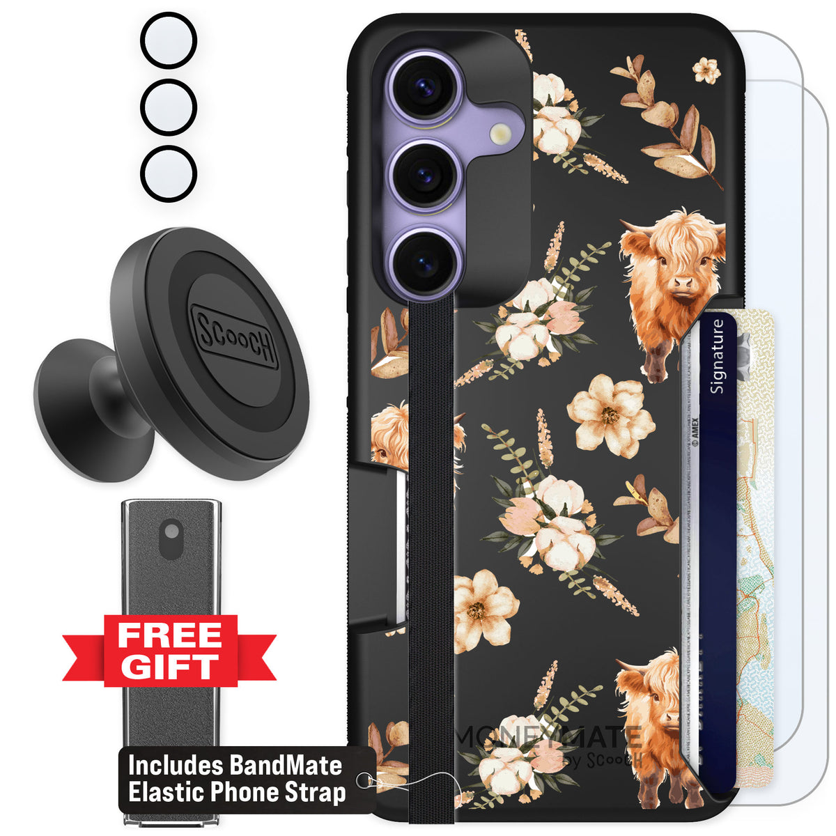 Scooch Moneymate Baby Cow for Galaxy S25 — Defender Bundle