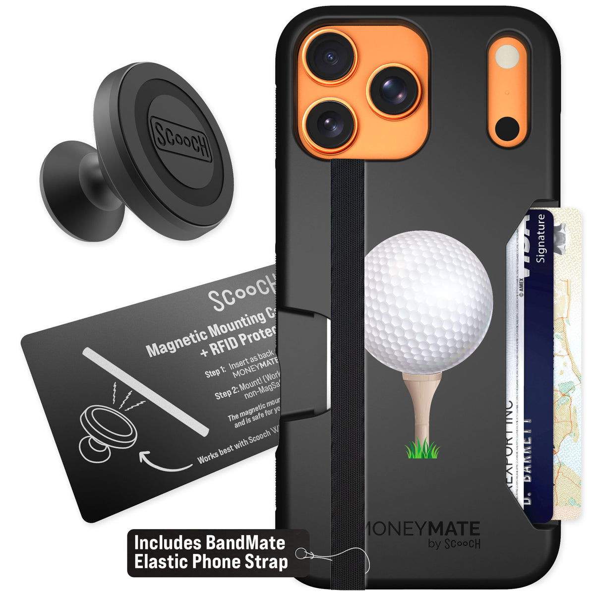 Scooch Moneymate Tee Time for iPhone 17 Pro Max — Starter Bundle