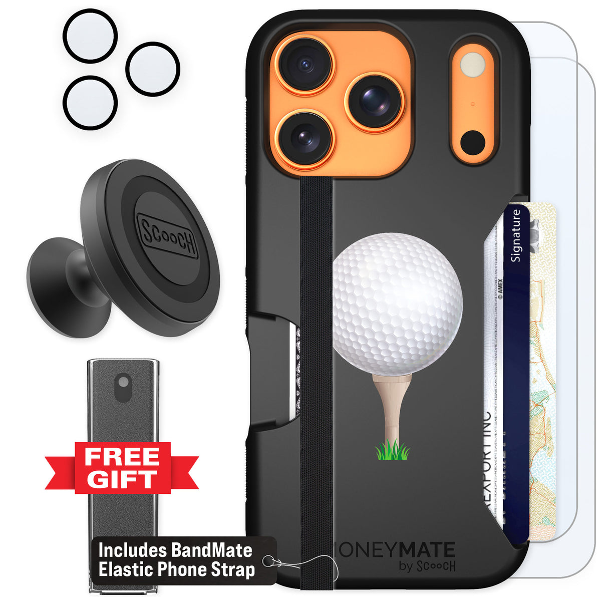 Scooch Moneymate Tee Time for iPhone 17 Pro — Defender Bundle