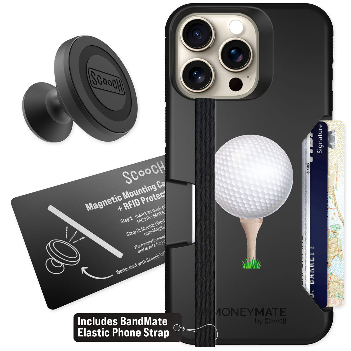 Scooch Moneymate Tee Time for iPhone 15 Pro Max — Starter Bundle