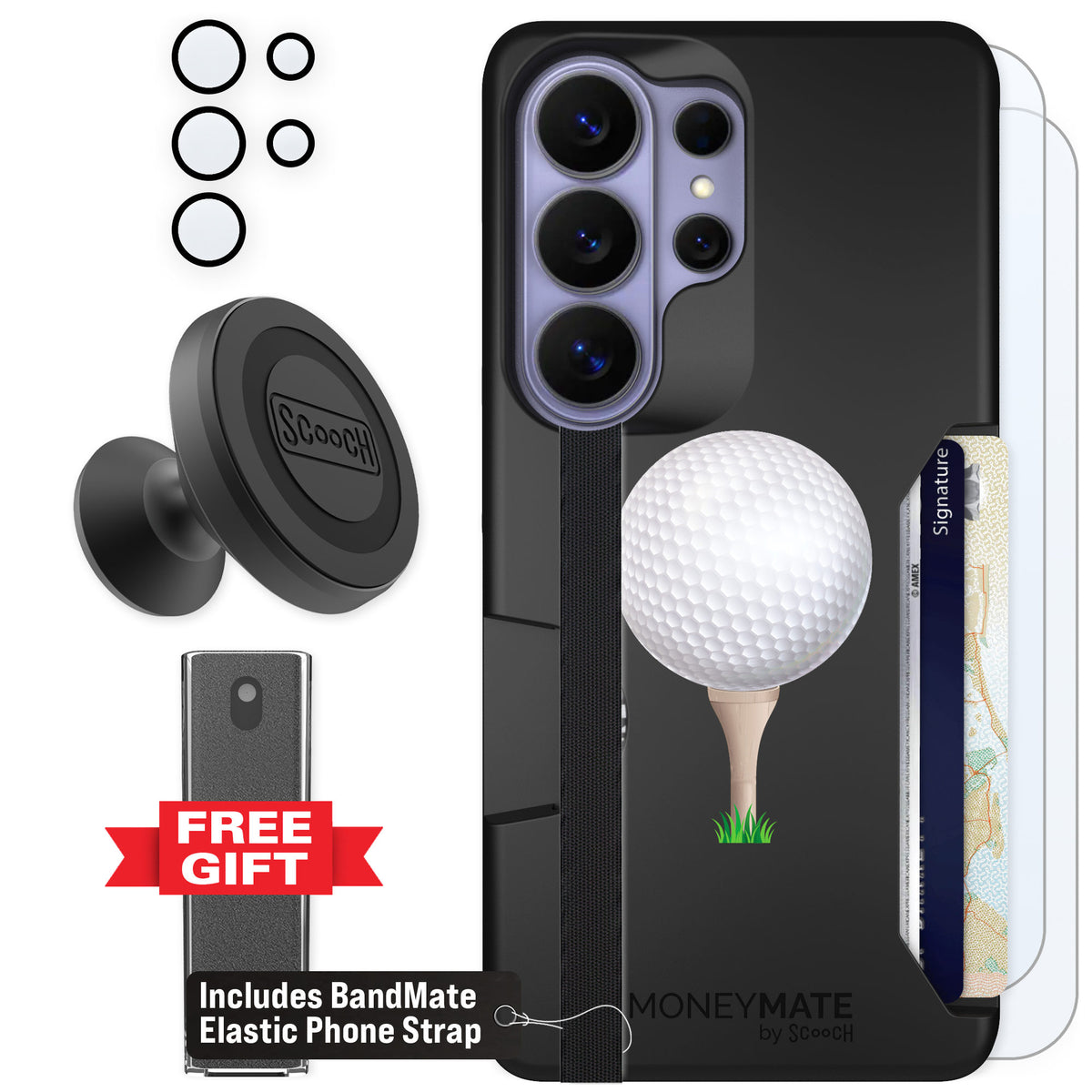 Scooch Moneymate Tee Time for Galaxy S26 Ultra — Defender Bundle