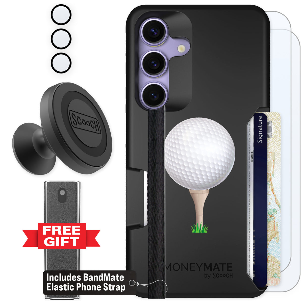 Scooch Moneymate Tee Time for Galaxy S25 — Defender Bundle