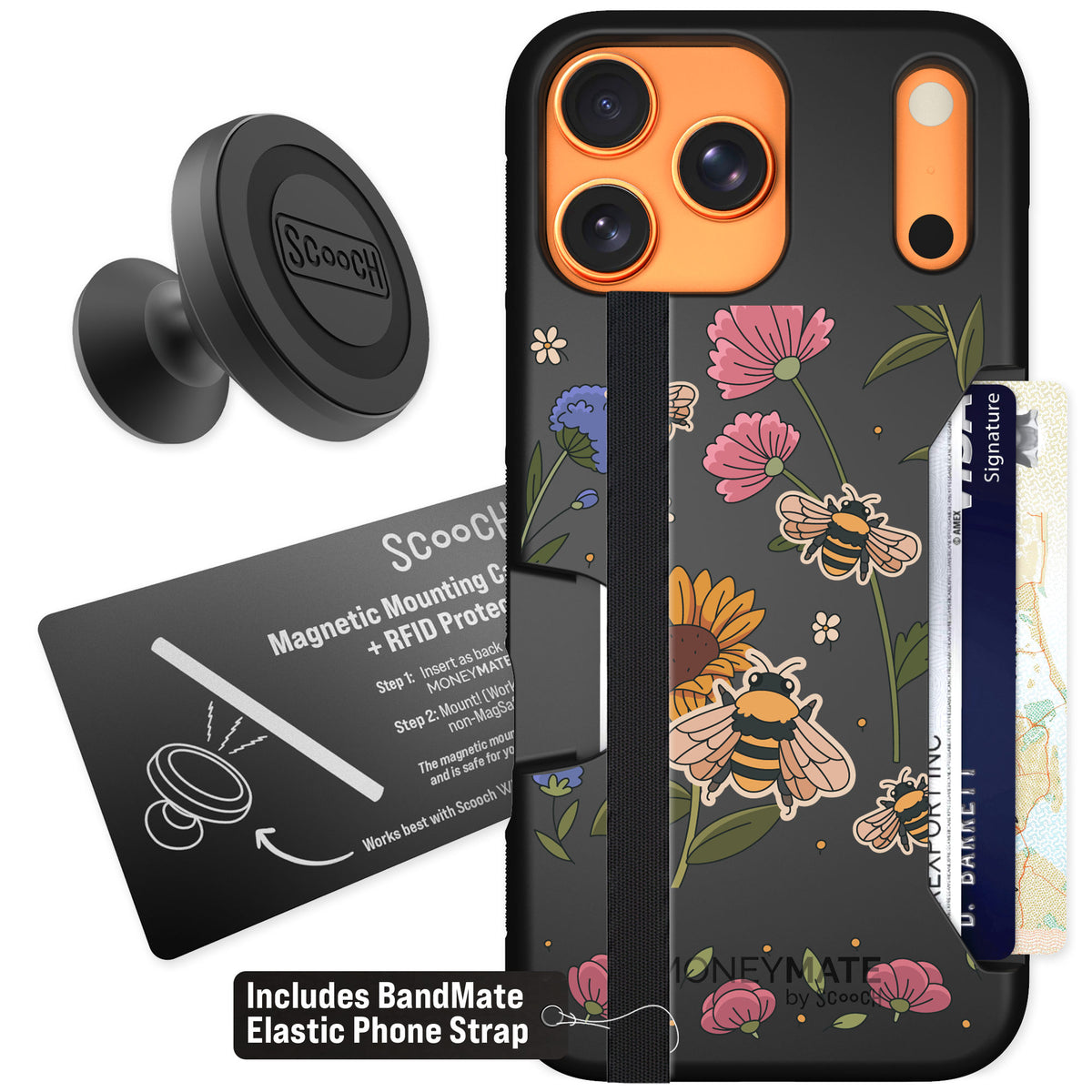 Scooch Moneymate Bee Happy for iPhone 17 Pro Max — Starter Bundle