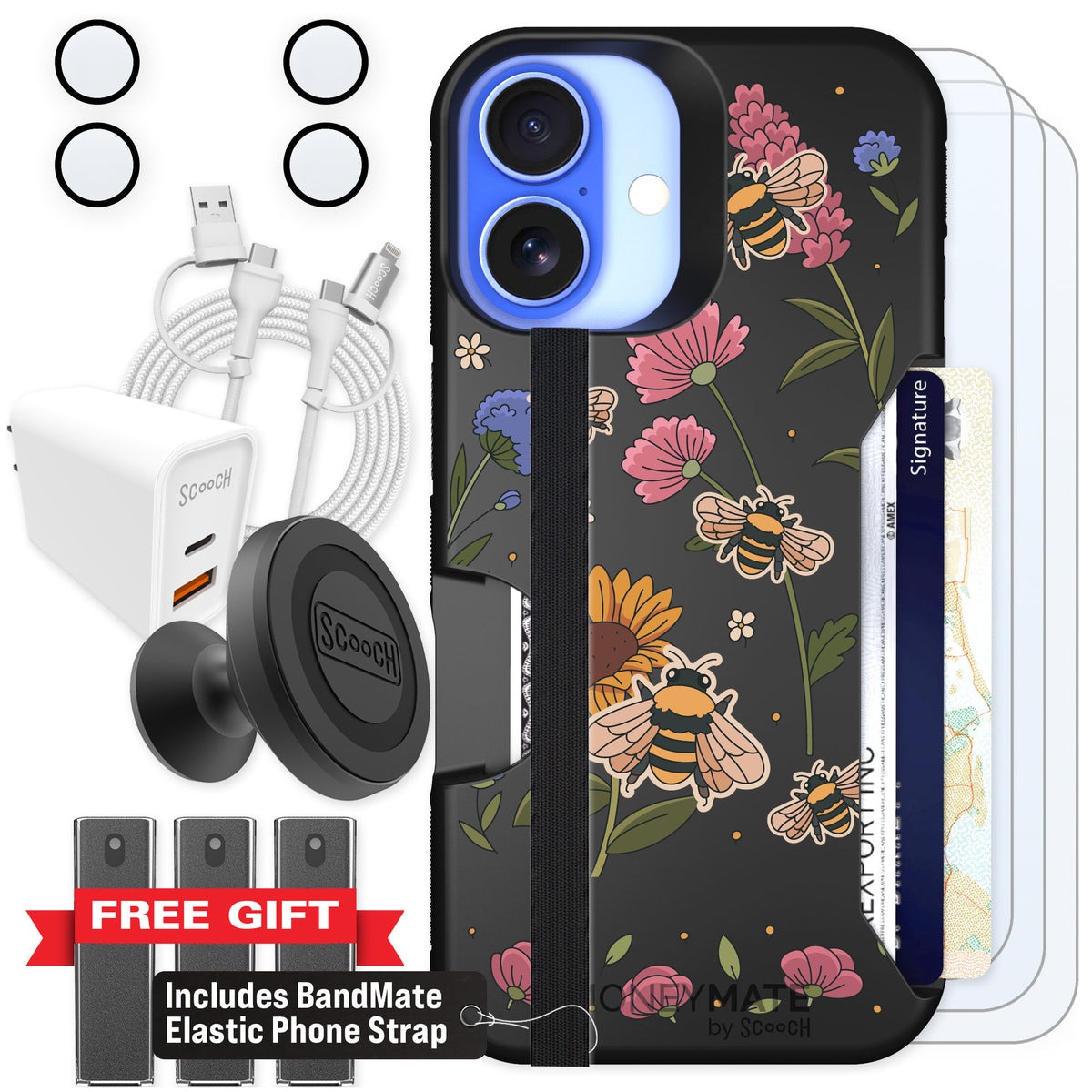 Scooch Moneymate Bee Happy for iPhone 16 — Ultimate Bundle