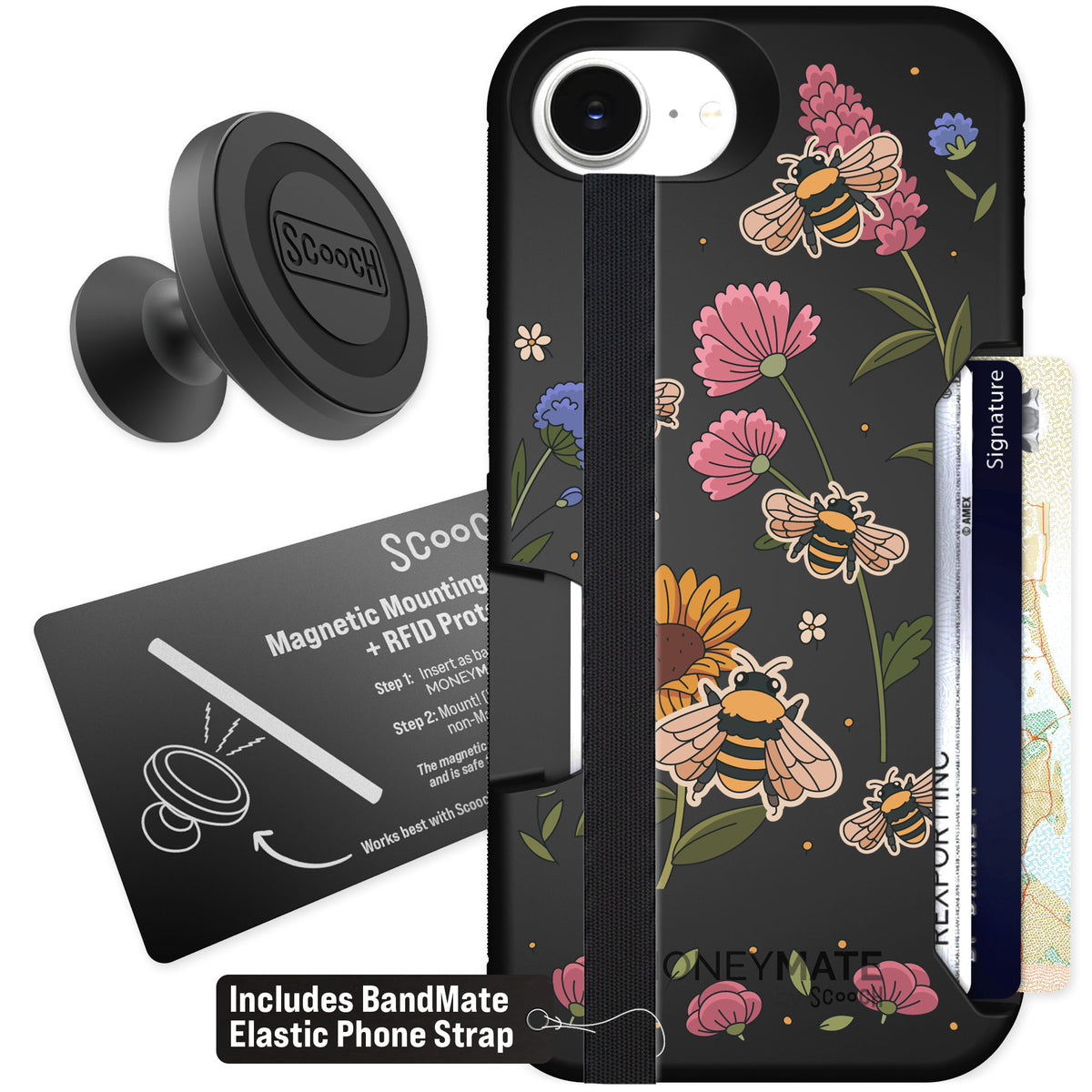 Scooch Moneymate Bee Happy for iPhone 16e — Starter Bundle