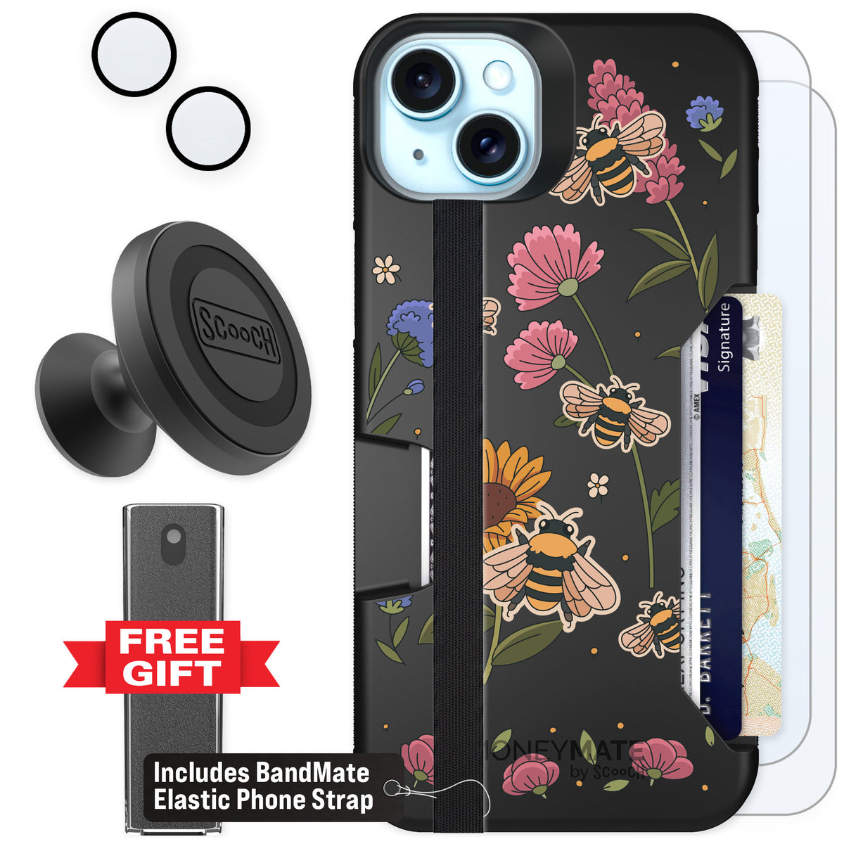 Scooch Moneymate Bee Happy for iPhone 14 Plus — Defender Bundle