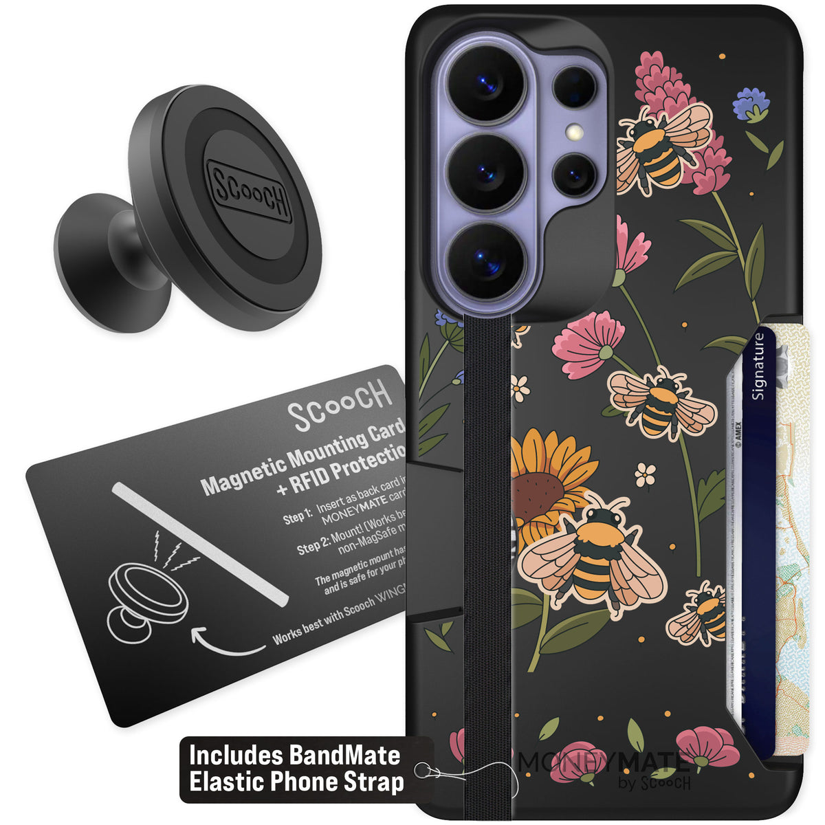 Scooch Moneymate Bee Happy for Galaxy S26 Ultra — Starter Bundle