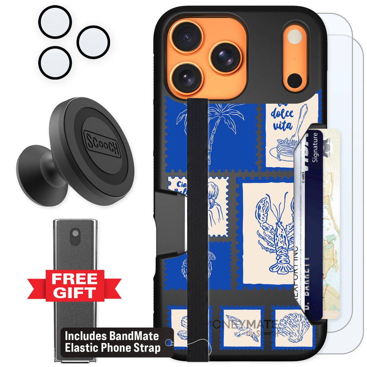 Scooch Moneymate Euro Summer for iPhone 17 Pro Max — Defender Bundle