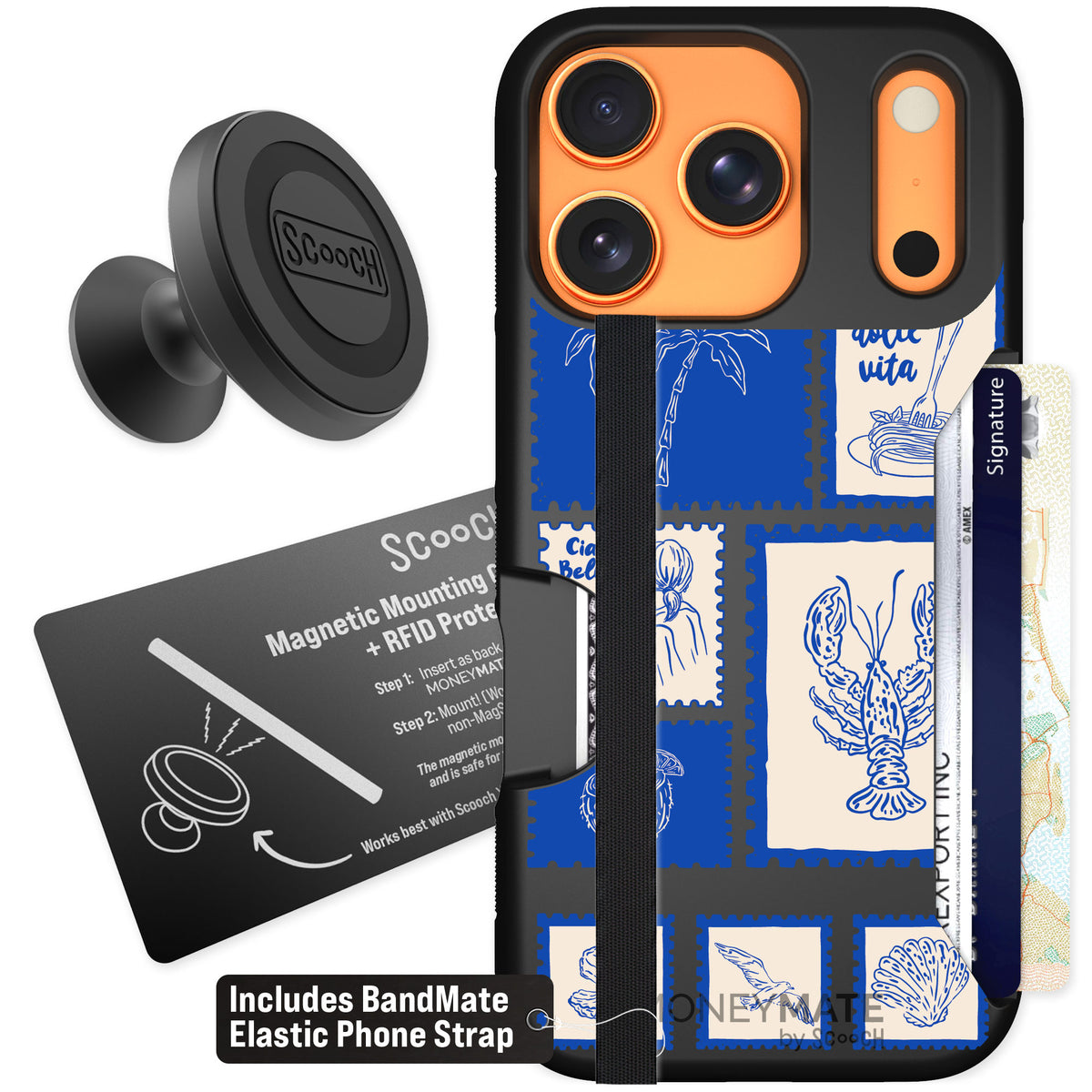 Scooch Moneymate Euro Summer for iPhone 17 Pro — Starter Bundle