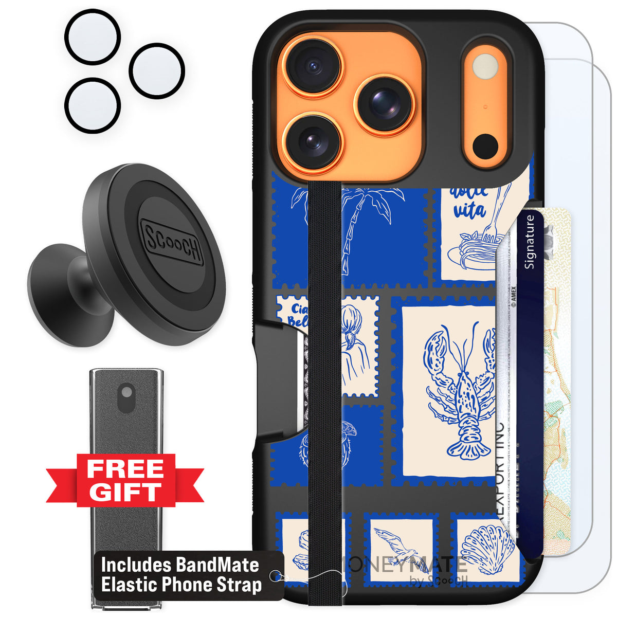 Scooch Moneymate Euro Summer for iPhone 17 Pro — Defender Bundle