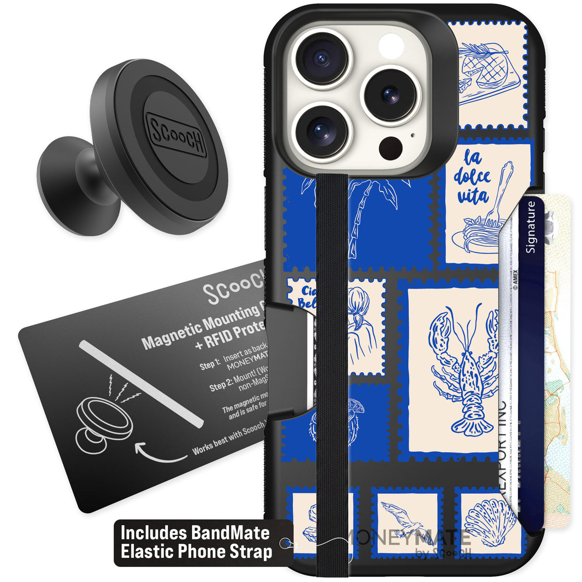 Scooch Moneymate Euro Summer for iPhone 16 Pro — Starter Bundle